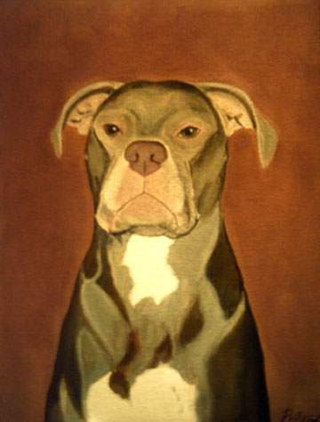 Commissioned painting of a dog